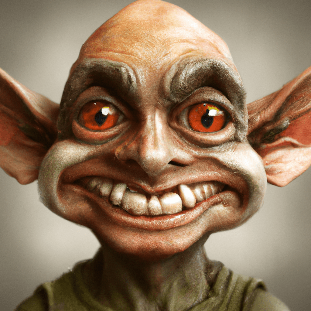 goblin, nice goblin, smiling, realistic, photo, high resolution, trending in artstation