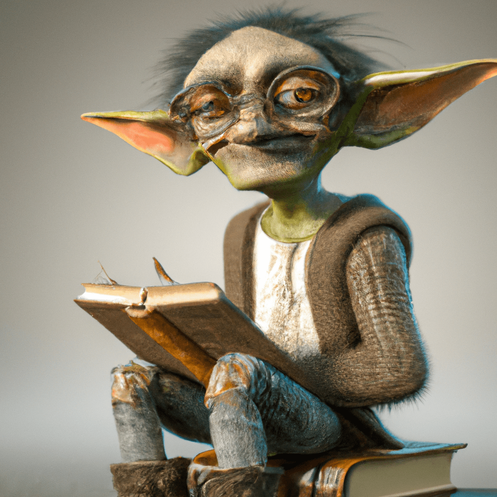 nerdy goblin, bookish goblins, smart goblin, photo realistic, high resolution, 4k, trending on artstation
